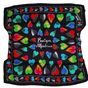 ❗Moschino Multi- Color Heart Collage Silk Scarf❗